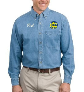 Sky Soaring Adult Long Sleeve Denim Shirt