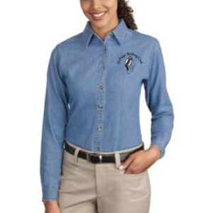 DuPage Birding Club Ladies Embroidered Denim Shirt