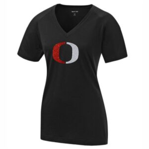 Marengo Outlaws Travel Baseball Ladies Performance V-Neck with Glitter Logo