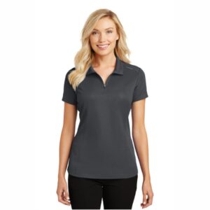 Platinum Farm Port Authority Ladies Pinpoint Mesh Zip Polo
