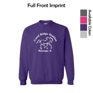 Coral Ridge Stables Heavy Blend Crewneck Sweatshirt with Full Front Imprint