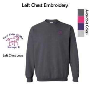 Coral Ridge Stables Heavy Blend Crewneck Sweatshirt with Left Chest Embroidery