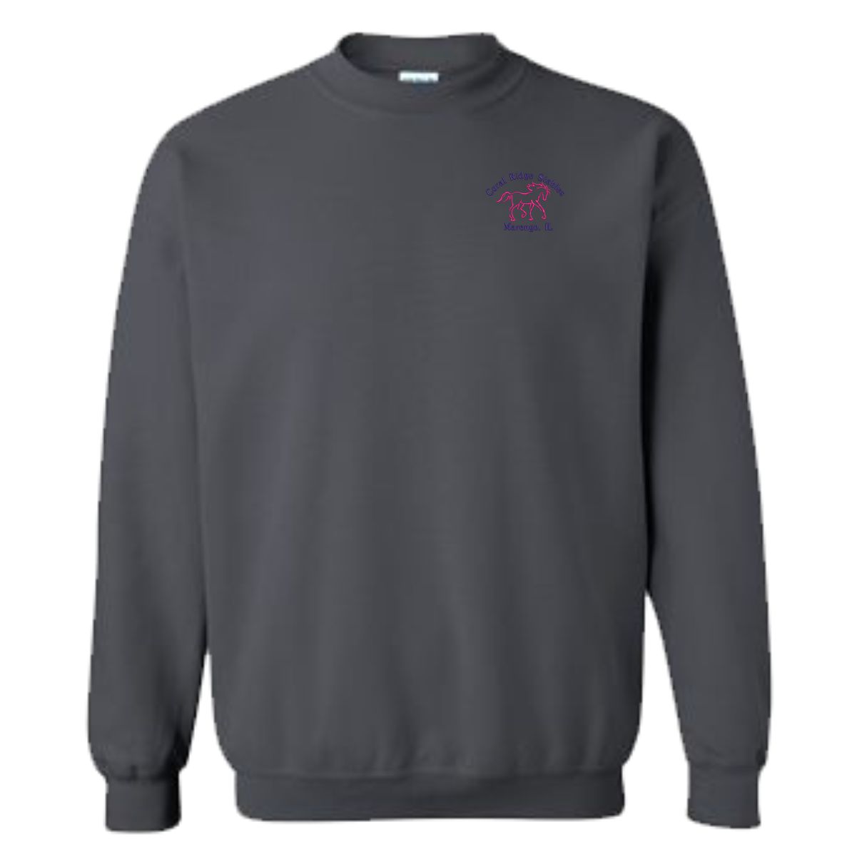 Coral Ridge Stables Heavy Blend Crewneck Sweatshirt with Left Chest Embroidery - Image 2