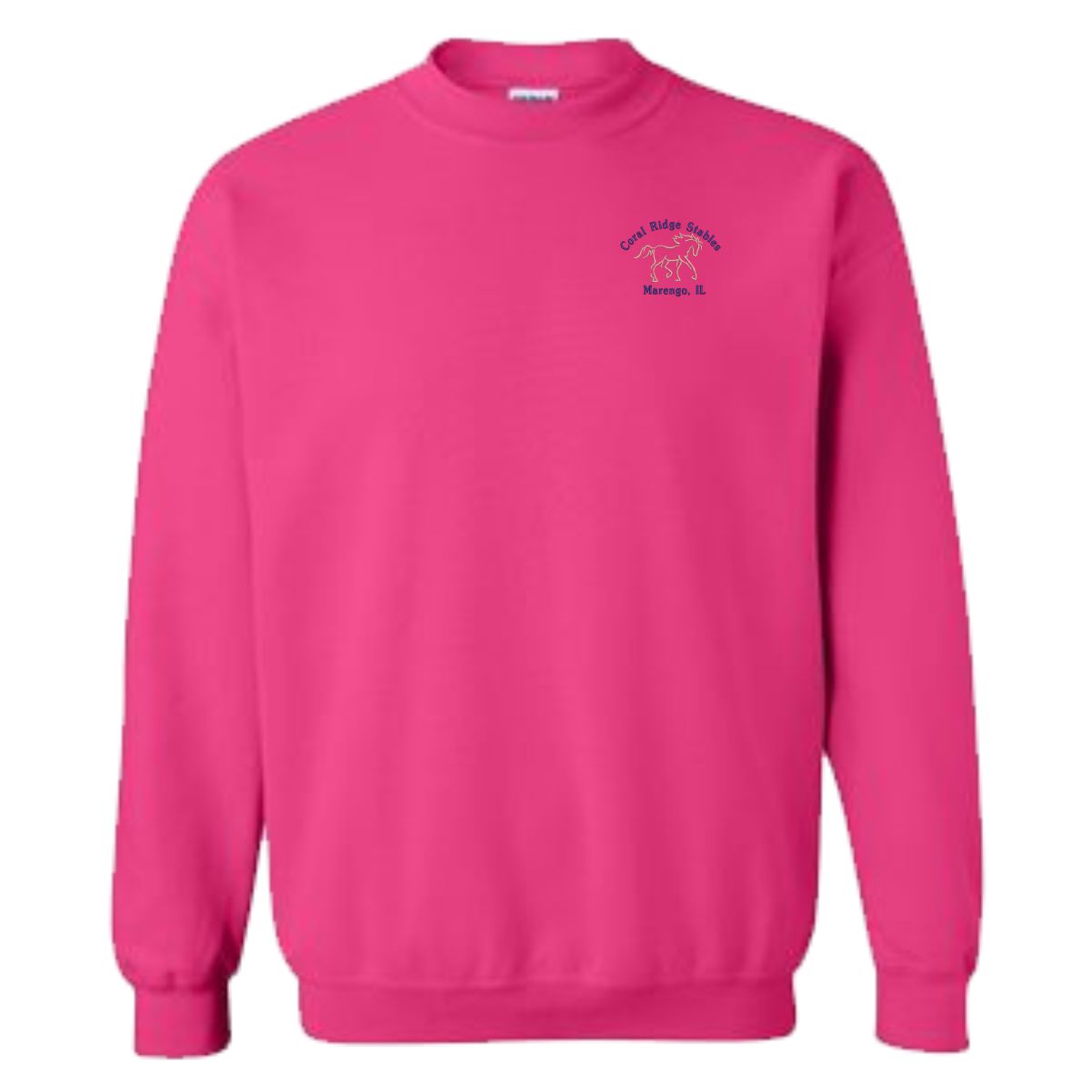 Coral Ridge Stables Heavy Blend Crewneck Sweatshirt with Left Chest Embroidery - Image 3