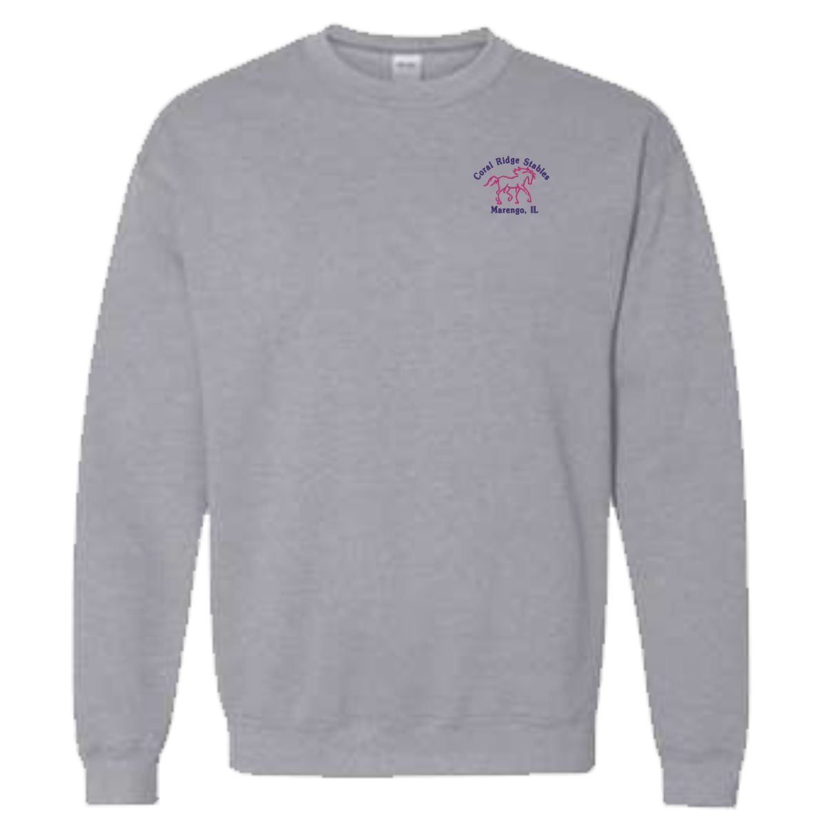 Coral Ridge Stables Heavy Blend Crewneck Sweatshirt with Left Chest Embroidery - Image 5