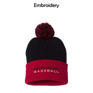 Marengo Outlaws Travel Baseball Knit Beanie with Pom-Pom