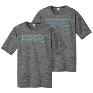 ECG Polyester Electric Heather Tee with Flat or Glitter Vinyl