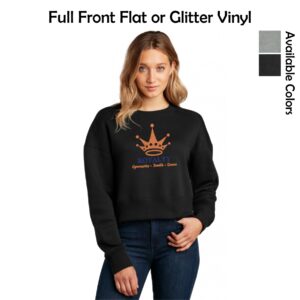 Royalty Gymnastics Ladies Fleece Cropped Crew with Logo 2