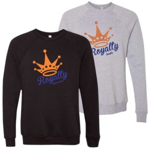 Royalty Gymnastics Fleece Raglan Crewneck Sweatshirt with Logo 1