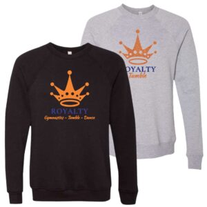 Royalty Gymnastics Fleece Raglan Crewneck Sweatshirt with Logo 2