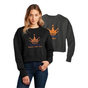 Royalty Gymnastics Ladies Fleece Cropped Crew with Logo 2