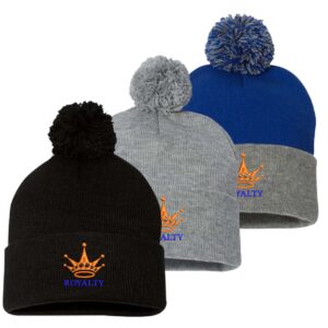 Royalty Gymnastics Pom-Pom 12" Knit Beanie