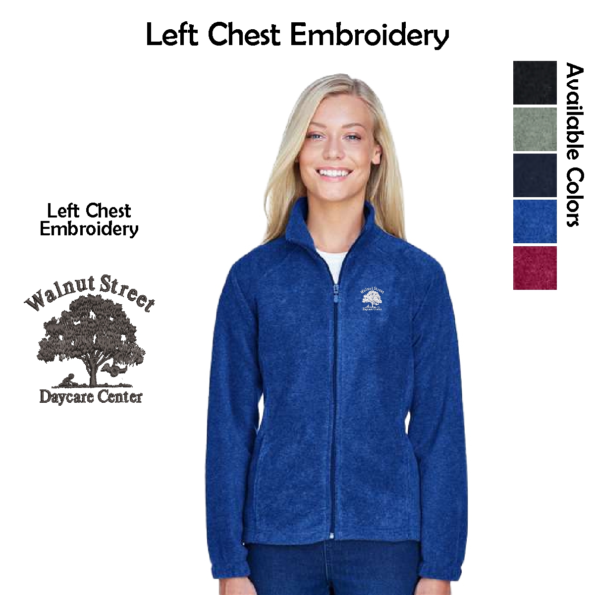 Walnut Street Daycare Center Ladies Harriton Full-Zip Fleece