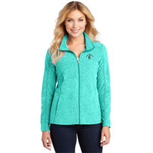 DuPage Birding Club Ladies Embroidered Heather Microfleece Full-Zip Jacket
