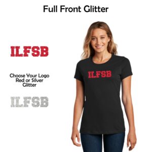 Illinois Fast Basketball Perfect Weight Ladies Tee with Glitter