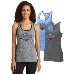 Mighty Cogs Ladies Electric Heather Racerback Tank
