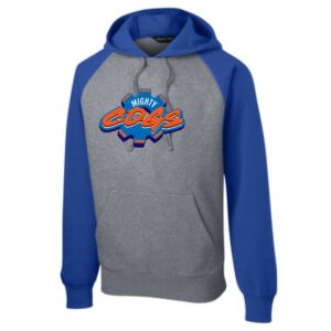 Mighty Cogs Raglan Colorblock Adult Pullover Hooded Sweatshirt