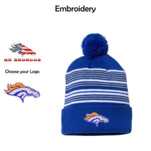 Genoa-Kingston Broncos Beanie Striped with Pom-Pom