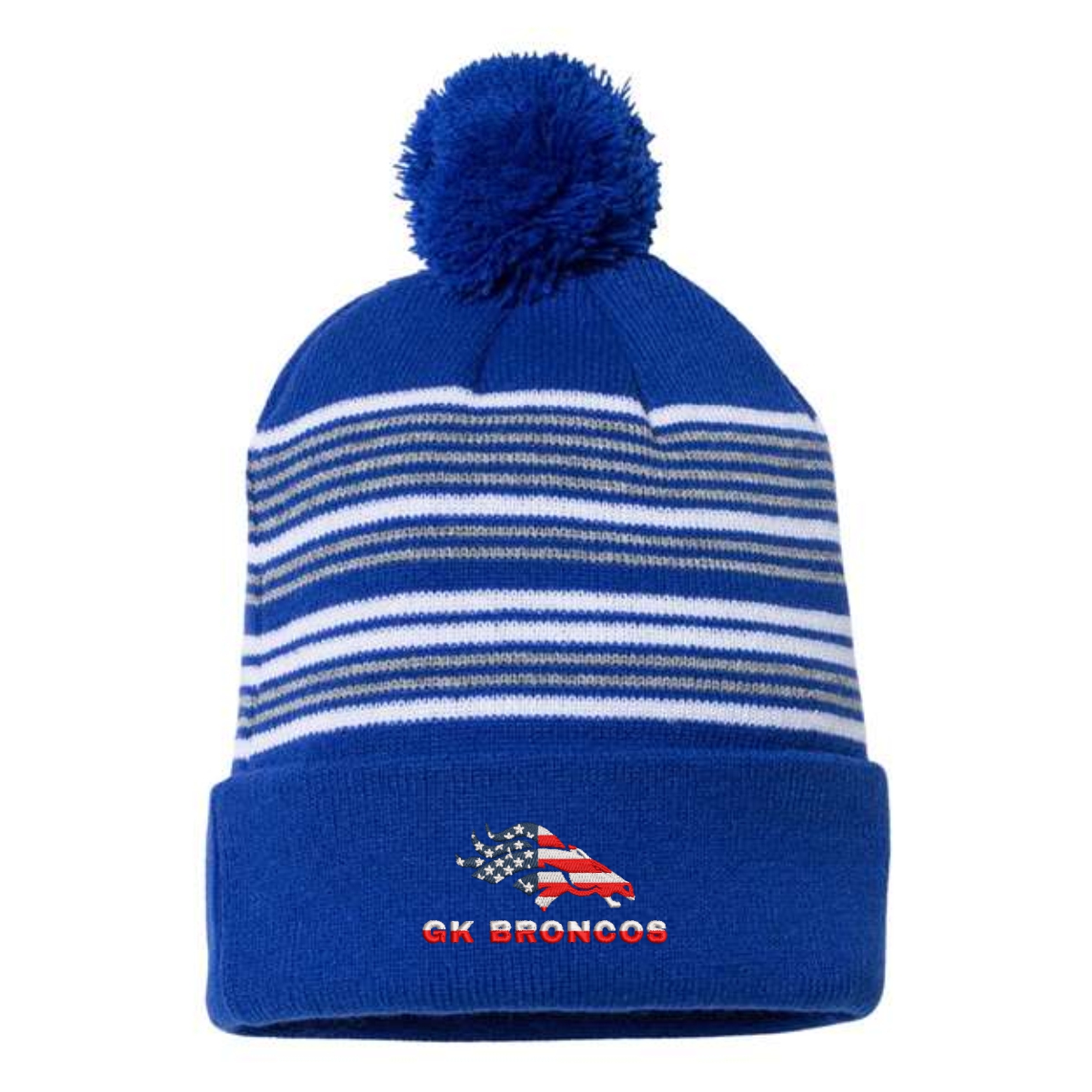 Genoa-Kingston Broncos Beanie Striped with Pom-Pom - Image 2