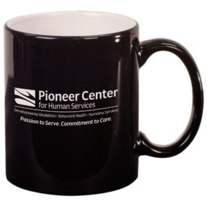 Pioneer Center Black Ceramic Round Mug