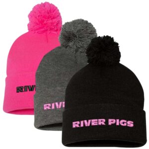 River Pigs Hockey 01 Knit Beanie with Pom-Pom
