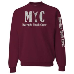 Marengo Youth Cheer Crewneck Sweatshirt with Glitter