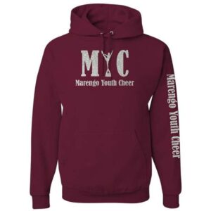 Marengo Youth Cheer Hooded Sweatshirt with Glitter