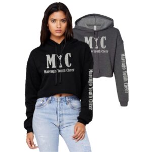 Marengo Youth Cheer Ladies Crop Fleece Hoodie with Glitter
