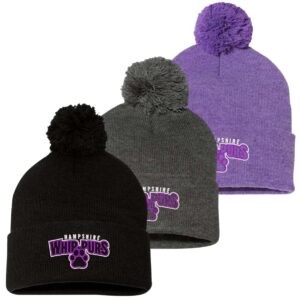 Hampshire Elementary School Cuffed Beanie with Pom-Pom