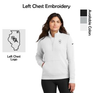 SBA Raiders Ladies Nike Club Fleece Sleeve Swoosh 1/2-Zip