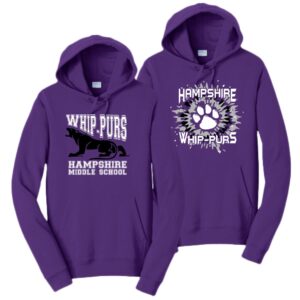 Hampshire Middle School Adult Fleece Pullover Hooded Sweatshirt