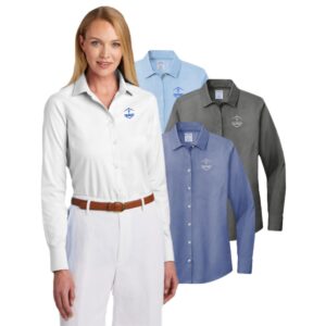 Zion Spiritwear Ladies Wrinkle-Free Stretch Pinpoint Shirt