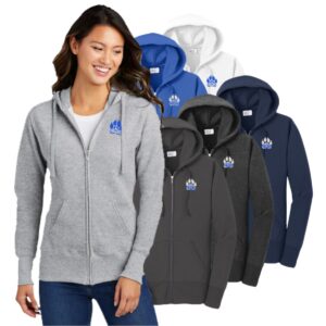 Zion Spiritwear Ladies Core Fleece Full-Zip Hooded Sweatshirt with Paw