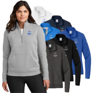 Zion Spiritwear Nike Ladies Club Fleece Sleeve Swoosh 1/2-Zip