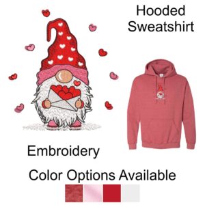 Valentine's Day "Gnome" Hooded Sweatshirt with Embroidery