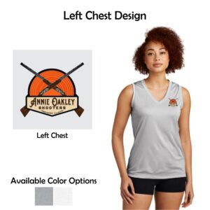 Annie Oakley Shooters Ladies Sleeveless Performance V-Neck Tee