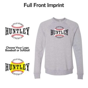 Huntley Little League Adult & Youth BELLA+CANVAS Raglan Crewneck Sweatshirt