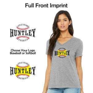 Huntley Little League Ladies BELLA+CANVAS Heather V-Neck Tee