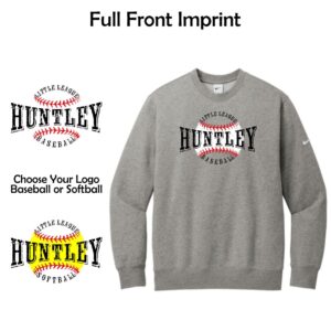 Huntley Little League Adult Nike Club Fleece Sleeve Swoosh