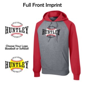 Huntley Little League Adult Raglan Pullover Hooded Sweatshirt