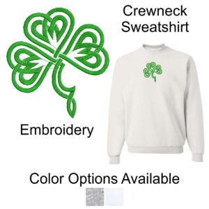 St. Patrick's Day "Clover" Crewneck Sweatshirt with Embroidery