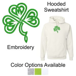 St. Patrick's Day "Clover" Hooded Sweatshirt with Embroidery