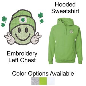 St. Patrick's Day "Smiley Face" Hooded Sweatshirt with Embroidery