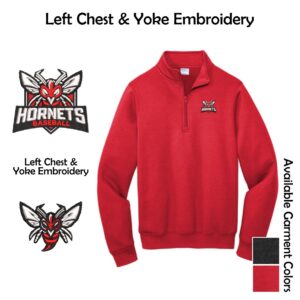 Hornets Baseball Adult 1/4-Zip Pullover Sweatshirt