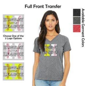 Huntley Little League Ladies BELLA+CANVAS Triblend V-Neck Tee