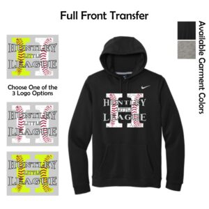 Huntley Little League Adult Nike Club Fleece Pullover Hoodie