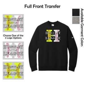 Huntley Little League Adult Nike Club Fleece Sleeve Swoosh