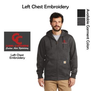 Cassin Customizing Heavyweight Hooded Zip-Front Sweatshirt