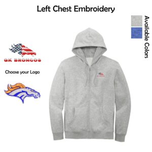 Genoa-Kingston Broncos Adult & Youth Fleece Full-Zip Hoodie