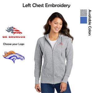 Genoa-Kingston Broncos Ladies Full-Zip Hooded Sweatshirt